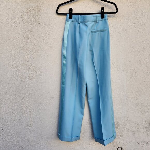 RACIL Cumberland Side-stripe Wide-leg Wool Trousers - Picture 3 of 8